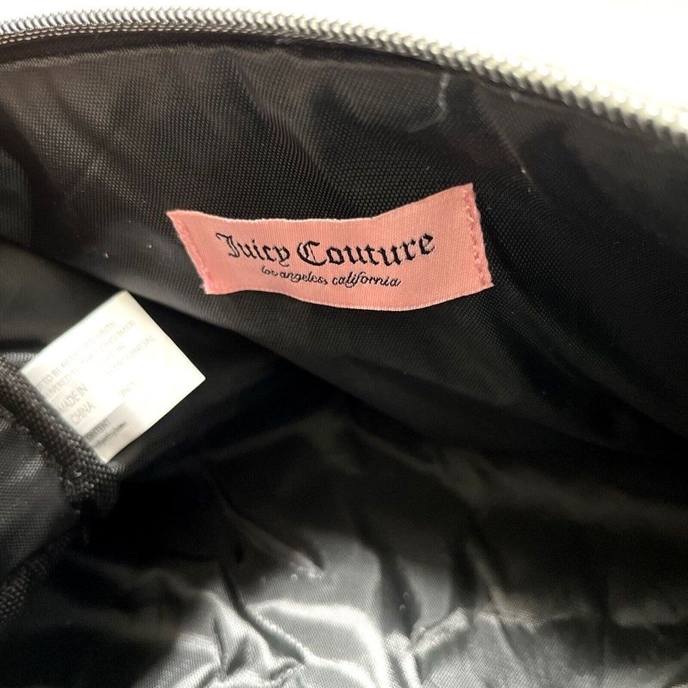 NWT Juicy Couture Black Velour Cosmetics Bag Embossed Logo Makeup Travel Case - Picture 7 of 10
